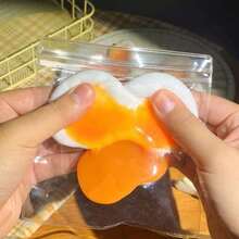 Realistic Soft Yolk Egg Squeeze Toy, Creative Food Prop, Interesting Prank, Visual Aesthetics, Stress Relief Squeeze Toy, Suitable For Teenagers And Adults - Multicolor - View 7