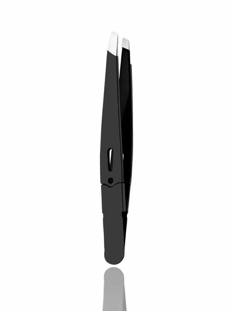 1pc High Precision Eyebrow Tweezers, Hair Removal Pliers, Slanted Eyebrow Clip For Plucking Hairs, Facial Hair Removal Clip, Makeup Beauty Tool, Eyebrow Tweezers Face Hair Remover, Suitable For Eyebrows, Fine Hairs, Mustache, For Home, Salon And Beauty Parlor Use - 黑色 - 查看 1