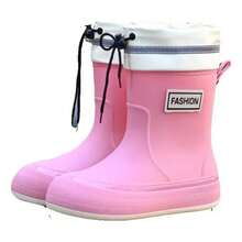 Botas de lluvia cortas y elegantes para mujer con abertura impermeable ajustable, calzado impermeable para jardinería, fabricadas en plástico PVC impermeable de alta calidad, ideales para trabajar al aire libre, jardinería o cualquier actividad en días lluviosos. - Rosa- - Ver 3