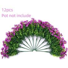 1 pièce - Plantes simulées, fleurs, décoration extérieure de printemps et d'été, faux soie, marguerites colorées, arbres d'eucalyptus, protection UV réaliste, plantation extérieure d'entrée de maison, rebords de fenêtre de cour, décoration de cour, décoration d'entrée de jardin de la maison - Prune - Voir 6