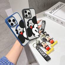 This Disney Mickey Mouse Pattern Lanyard Phone Case Features A Strong Magnetic Closure And Full Coverage Of Acrylic And TPU Material. It's Shockproof, Lightweight, And Suitable For IPhone17/16/11/13/15/15 Plus/15 Pro/15 Pro Max/12/14 Pro Max/11 Pro Max/12 Pro/12 Pro Max/13. It's A Popular Birthday Gift, Business Gift, Durable, Stain-Resistant, And Fingerprint-Resistant New Phone Case For Men And Women. It Also Includes A Mickey Mouse Phone Case And Mickey Mouse Doll Bracelet. Compatible With SamsungGalaxy S20, S21, S22, S23, And S24 Series. It's The Perfect Gift For Friends And Family. This Stylish Phone Case Is Fun, Lightweight, And Durable. IPhone17 Pro Max Phone Case, Minnie Phone Case. - 粉色 - 查看 4