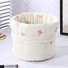 1 Cesto Organizador Fofo de Veludo Cotelê com Laço ou Coração em 3D, Cesto Organizador de Mesa, Cesto Impermeável para Cosméticos, Pode Ser Usado para Armazenar e Organizar Pincéis e Produtos de Cuidados com a Pele, Decoração de Mesa, Organizador de Cosméticos, Cesto de Piquenique Portátil, Presente de Dia dos Namorados, Organizador de Banheiro, Organizador de Produtos de Cuidados com a Pele - Multicolorido - Ver 19