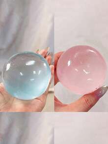 1 pieza Pelota de estrés suave y lenta de rebote, de color azul y rosa, juguete suave, bola de malta redonda para alivio del estrés, juguete de liberación de presión de rebote lento, suave y esponjoso, juguete sensorial para alivio del estrés - Multicolor - Ver 3