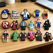 Roblox 17 chiếc phụ kiện trang trí giày hình nhân vật hoạt hình Lob Lesh, có thể tháo rời, chống thấm nước, dùng để trang trí lỗ giày, phụ kiện DIY dễ thương, phù hợp cho bé trai, trẻ em và những người yêu thích trò chơi, quà tặng nhỏ cho tiệc sinh nhật. - Phụ kiện dép Roblo, Kiểu B - Xem 5