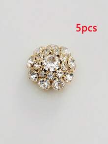 5 piezas Cubiertas de botones con rhinestones para mujeres, Botones de cristal DIY, Clips de botones de camisa desmontables con alicates, Accesorios de ropa para camisas, trajes - Multicolor - Ver 14