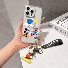 This Disney Mickey Mouse Pattern Lanyard Phone Case Features A Strong Magnetic Closure And Full Coverage Of Acrylic And TPU Material. It's Shockproof, Lightweight, And Suitable For IPhone17/16/11/13/15/15 Plus/15 Pro/15 Pro Max/12/14 Pro Max/11 Pro Max/12 Pro/12 Pro Max/13. It's A Popular Birthday Gift, Business Gift, Durable, Stain-Resistant, And Fingerprint-Resistant New Phone Case For Men And Women. It Also Includes A Mickey Mouse Phone Case And Mickey Mouse Doll Bracelet. Compatible With SamsungGalaxy S20, S21, S22, S23, And S24 Series. It's The Perfect Gift For Friends And Family. This Stylish Phone Case Is Fun, Lightweight, And Durable. IPhone17 Pro Max Phone Case, Minnie Phone Case. - Black - View 7