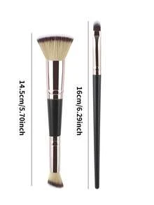 Dual-Ended Foundation Concealer Makeup Brush Rounded Taperd Flawless Brush Ideal For Liquid Cream Powder Blending Concealer - Multicolor - View 3