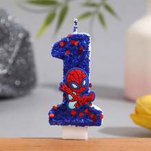 1支卡通3D数字蜡烛，主题儿童生日蛋糕蜡烛，生日派对装饰。闪光娃娃蜡烛组合装饰。 - 彩色 - 查看 20