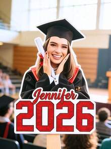 1/3/5/10/20pcs Customized Graduation Photo Fan, Personalized Photo Glitter Name Fan, Bachelor's Gown, Graduation Ceremony Decoration, Back To School Gift Photo Booth Prop For Teen - Multicolor - View 5