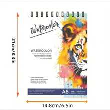 Professional A5 Spiral Sketchbook, Artistic Cover, Heavyweight Watercolor Paper For Wet & Dry Media, Premium Art Supplies For Teens & Adults, Perfect Holiday Gift - 21cm/8.3in * 14.8cm/5.8in - View 2