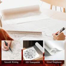 Giấy can cuộn, khổ 12 inch x 50 yard, trọng lượng 32 lb, giấy mỹ thuật trong suốt dùng để may vá, vẽ, phác thảo và gói quà. - 1 cuộn - Xem 6