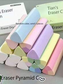 Triangular Erasers, Smudge-Free, Crumb-Free, Clean, Cute Ink Stamp Multicolor - A - View 10