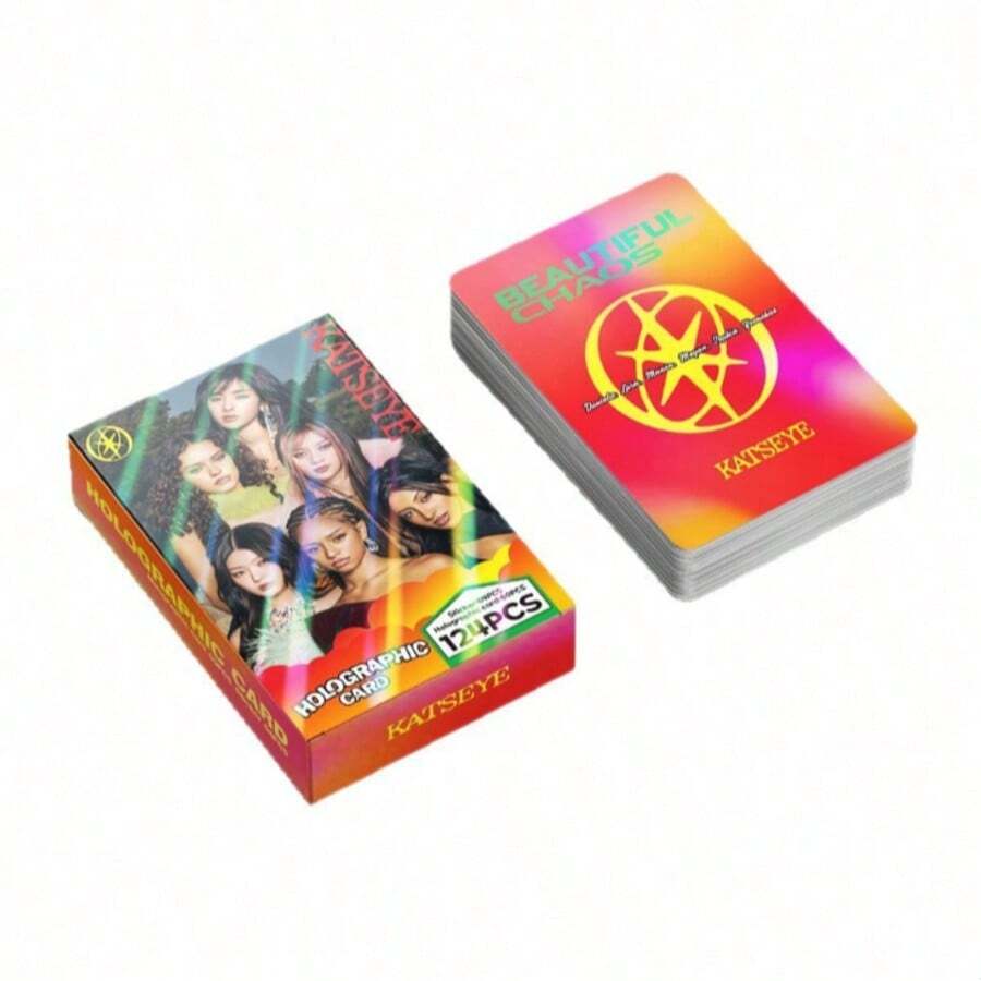 1 bộ ngẫu nhiên 124 ảnh thẻ KATSEYE Holographic, bộ sưu tập LOMO, hàng hóa, gậy phát sáng KATSEYE, ảnh thẻ - thẻ - Xem 1