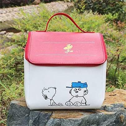 SNOOPY Túi đựng đồ cầm tay hình nhà chó, túi đựng mỹ phẩm vệ sinh cá nhân dung tích lớn, tiện dụng.