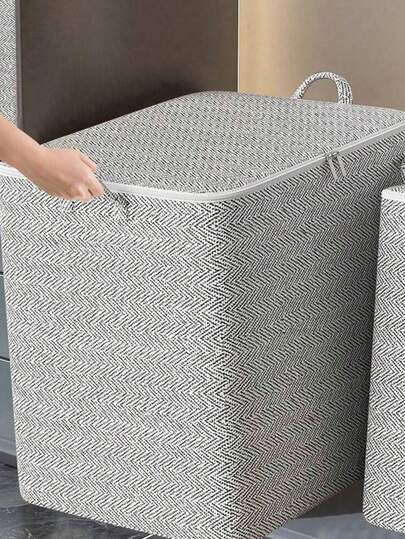 1pc Elegant Waterproof Fabric Storage Bags - Large Capacity For Clothes, Blankets & Comforters | Perfect For Home Organization & Moving