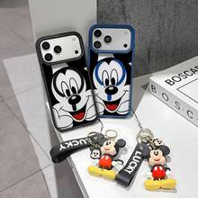 This Disney Mickey Mouse Pattern Lanyard Phone Case Features A Strong Magnetic Closure And Full Coverage Of Acrylic And TPU Material. It's Shockproof, Lightweight, And Suitable For IPhone17/16/11/13/15/15 Plus/15 Pro/15 Pro Max/12/14 Pro Max/11 Pro Max/12 Pro/12 Pro Max/13. It's A Popular Birthday Gift, Business Gift, Durable, Stain-Resistant, And Fingerprint-Resistant New Phone Case For Men And Women. It Also Includes A Mickey Mouse Phone Case And Mickey Mouse Doll Bracelet. Compatible With SamsungGalaxy S20, S21, S22, S23, And S24 Series. It's The Perfect Gift For Friends And Family. This Stylish Phone Case Is Fun, Lightweight, And Durable. IPhone17 Pro Max Phone Case, Minnie Phone Case. - 黑色 - 查看 2