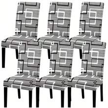 1/2/4/6/8 Pieces Of Imitation Milk Silk Silver White Three-Dimensional Chair Covers, High Elasticity All Inclusive Washable Soft Covers, Easy To Install And Clean. Suitable For Indoor Decoration, Outdoor Dining, Gathering Occasions, Restaurants, Parties, Hotels And Other Decorative Chair Covers, And Can Also Be Given As Gifts. - Multicolor - View 21