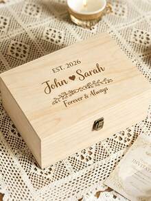 Personalisierte Braut-Hochzeits-Erinnerungsbox mit Deckel, anpassbarer Text, gravierte "Mr And Mrs" Holz-Erinnerungsbox zur Aufbewahrung, geeignet als Braut-Dusche-Geschenk, Paar-Verlobungs-Geschenk, Bräutigam- und Braut-Hochzeits-Geschenk, personalisierte Hochzeits-Erinnerungsbox, Paar-personalisierte gravierte Holz-Erinnerungsbox, Jahrestags-Geschenk für sie, Holz-Schmuckbox, personalisierte Hochzeits-Erinnerungsbox - Verschiedenfarbig - Übersicht 16