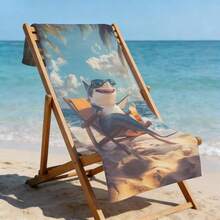 1pc Ultra Soft Shark Pattern Beach Towel, Suitable For Beach, Pool Party, Vacation - Beach & Pool Accessories - Style4 - View 1