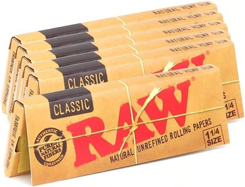 Raw Unrefined Classic 1.25 1 1/4 Size Cigarette Rolling Papers, 50 Count (Pack Of 6) - ColorB - 查看 1