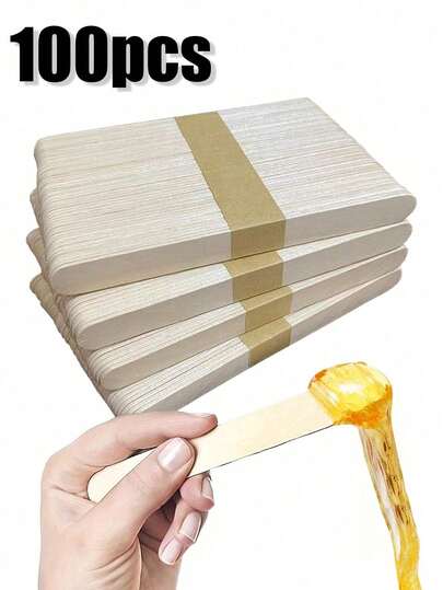 100/50/20/1 que sáp tẩy lông bằng gỗ tự nhiên, tẩy lông chính xác, que sáp gỗ dùng để tẩy lông mày và lông cơ thể, thích hợp sử dụng tại salon và nhà, que sáp tẩy lông mùa hè.