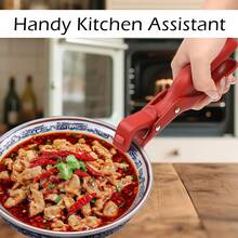 1pc Heat-Resistant Multipurpose Tong, Suitable For Bowls, Plates, Pots, Can Be Used As Stand, Clamp, Pliers, Gripper, Kitchen Tool, Red And Green Colors - View 7