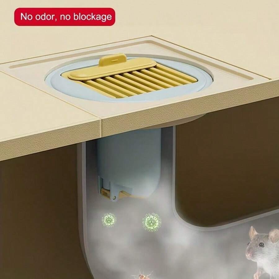 Tapa de drenaje a prueba de olores con filtro de peine - Tapa de sellado a prueba de insectos, dispositivo de drenaje de lavabo/ducha de plástico, elimina los olores, fácil instalación (compatible con la mayoría de los inodoros) - Multicolor - Ver 1