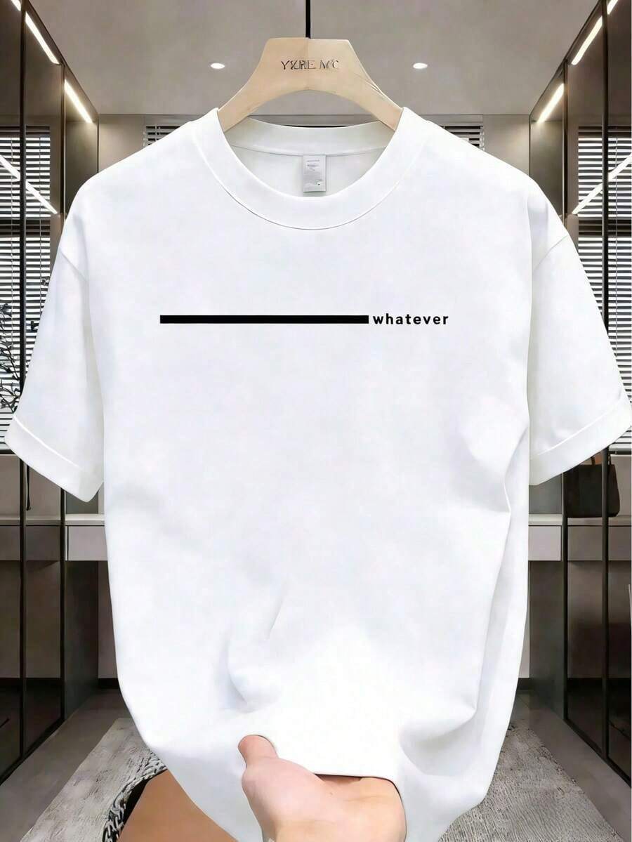 Soft Soft Men's Crew Neck Short Sleeve T-Shirt. Casual Style With Modern And Comfortable Prints. For Men And Women, Couple Style, Short Sleeve T-Shirt With Pattern Print - 白色 8 - 查看 1