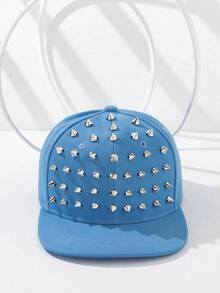 1pc New Rivet Design Fashion Versatile Baseball Cap, Sparkling Fabric Rhinestone Decor, Party Wear,Summer,Beach,Hat - Multicolor - View 10