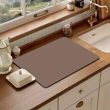 1pc Brown Kitchen Counter Draining Mat, Absorbent Non-Slip Coffee Pad, Heat Resistant Countertop Decor For Coffee Bar - Brown - View 11
