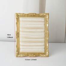 1 Peça Suporte de Exibição de Brincos e Anéis, Bandeja de Joias Vertical, Quadrada, de Mesa, Moldura de Resina Veludo Multicolorido, Exibição e Armazenamento de Anéis de Joias, Bandeja de Joias para Vitrine de Loja, para Armazenamento de Joias - Multicolorido - Visão 5