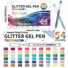 Lange Acrylic Paint Dedicated Stylus Enhanced Version, Large Capacity Metallic Luster Gel Pen, 1.0mm Stainless Steel Nib Design, Smooth Ink Flow, Suitable For Student Painting, Note-Taking, Back-To-School Essential - Watercolor Pens - View 18