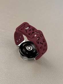 1条18mm/20mm/22mm硅胶表带，兼容三星Galaxy Watch 3/4/5/6 40mm 44mm经典款、43mm 47mm、GT6 GT5 GT4 GT 3/2 46mm，男女通用 - 酒紅色 - 查看 2