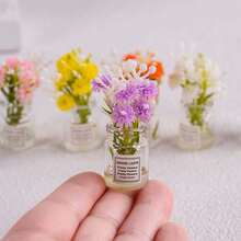Plastic Resin Glow-In-The-Dark Mini Realistic 3D Flower Vase, Resin Creative Car/Desktop Micro Landscape Decor - Random Color - View 1