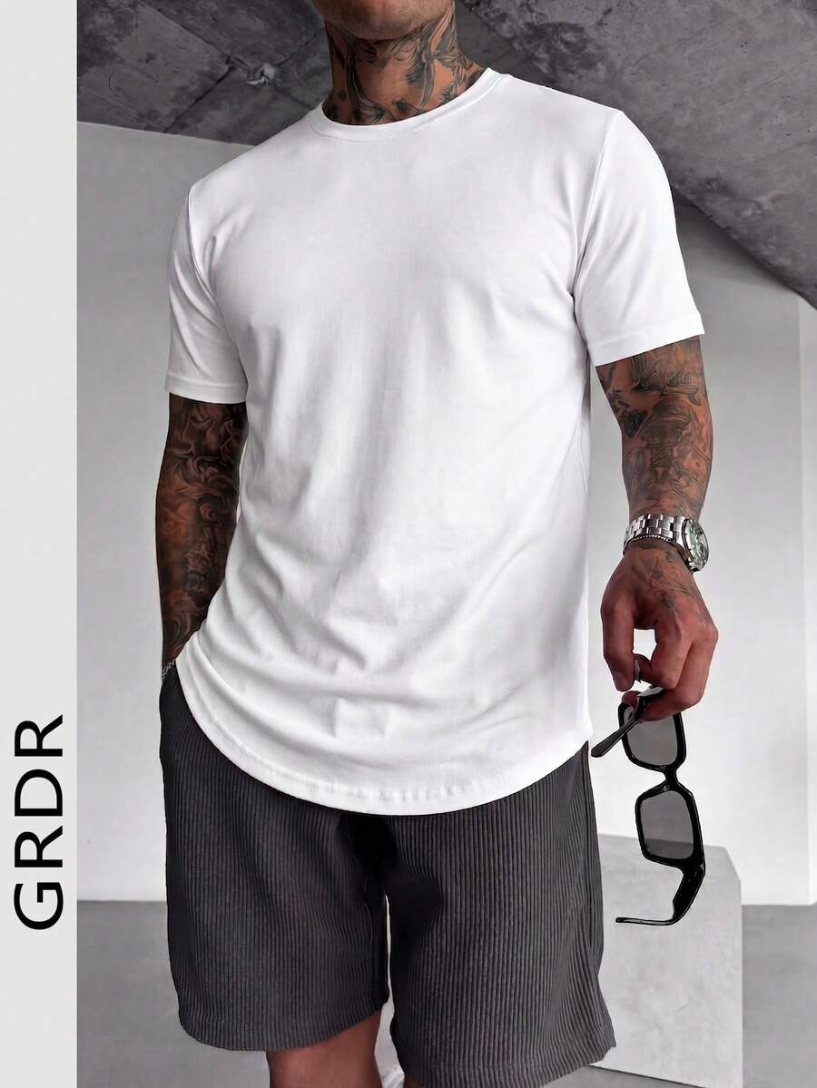 GRDR 男士时尚圆领短袖T恤 | 精致设计 | 夏季必备 | 百搭易穿 | 展现你的风格