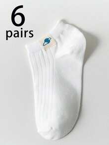 6 đôi tất cổ ngắn họa tiết trái cây - trắng - Xem 10