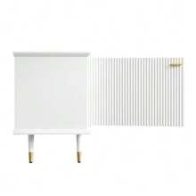 TV Unit With Open Compartments And Drawers, Textured Lacquered Surface, Soft-Close Hinges. - White - View 11