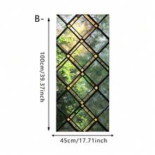 1/4pcs Fresh Green Frosted Window Sticker With Built In Landscape Pattern, Adhesive Free Privacy Film, Uv Protection, Suitable For Kitchens, Living Rooms, Offices, And Home Decor. - Frosted Film - View 16