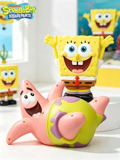 Nickelodeon 1 قطعة بنك عملات رسمي مرخص مزين بتصميمات ثلاثية الأبعاد من مادة PVC عالية الجودة، بنك مع سدادة قابلة للإزالة للادخار اليومي وديكور مكتب المنزل، هدية مثالية وقطعة جمع للمعجبين