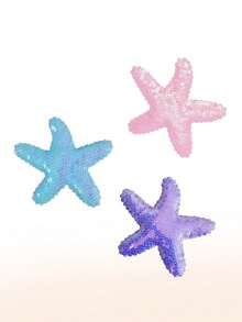 Set de 6 piezas de pasadores para el cabello con conchas y estrellas de mar, pasadores para el cabello con conchas brillantes de perlas, accesorios para el cabello multicolor, accesorios de moda para niñas - Multicolor - Ver 11