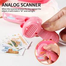 1套兒童收銀機玩具，經典計數玩具附掃描器，真實計算器玩具，適合幼兒園孩子的角色扮演禮物，超市玩具 - 彩色 - 查看 9