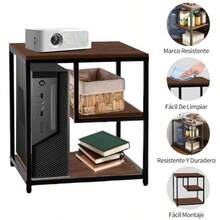 FBXGT Mesa Auxiliar Librerías Industriales de Metal Mesa para Sala Moderna Pequeño Multifuncionales Mesa de Noche de Organización con Estante para Cocina Dormitorio y Office60CM * 40CM * 67CM - 60 40 67 cm - Ver 6
