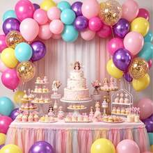 Conjunto de 55 balões rosa, roxo e azul, incluindo balões rosa-choque, amarelo, roxo e verde-água, com confete de 30 cm (12 polegadas), ideais para casamentos, chás de bebê, decoração de festas de aniversário, encontros de verão, shows, noivados e festas infantis. - View 5