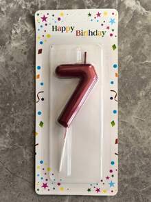 6cm Red Numeral Birthday Candle, Cake Baking Decor, Adult Ceremonies, Anniversaries, Gender Reveal, Graduation - Princess Theme, Feather-Free - Red - View 15