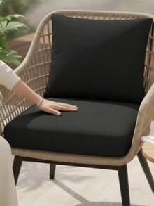 50*50*7 Cm Foam-Filled Tie-On Chair Cushion / Floor Cushion İN DER TURKEİ - Dark Grey - View 3