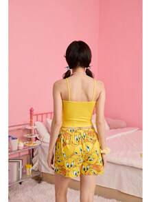 Noctvar OBM Sleepwear X LOONEY TUNES Bộ áo hai dây nữ Laughter Tong Chui Di Collab, họa tiết mặt cười dễ thương, đồ mặc nhà nữ tính. - Màu vàng - Xem 9
