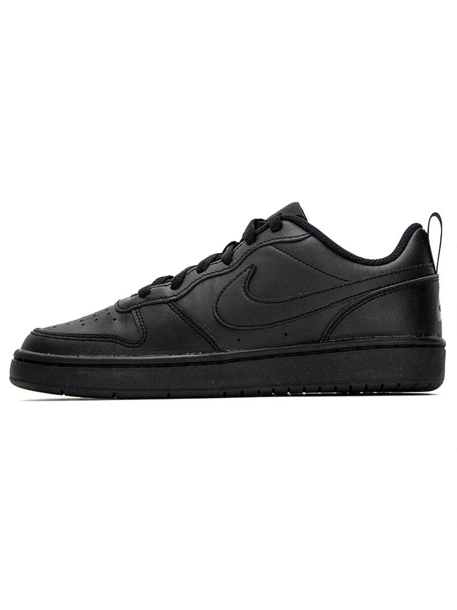 Nike男女大童鞋COURT BOROUGH LOW 2板鞋運動休閒鞋小白鞋女鞋BQ5448-001 - 黑色 - 查看 1