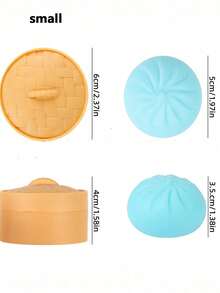 1/4pcs Daily Stress Relief Toy, Colorful Dumpling Squeeze Ball, Sensory Calming Toy, Squishable Dough Ball Stress Relief Hand Toy, Elastic Desktop Toy With Food Steamer, Games And Party Favors, Suitable As Gifts Or Party Favors - Multicolor - View 11