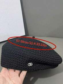 1件女款純色休閒貝雷帽，極簡優雅時尚百搭透氣畫家帽，適合戶外活動與日常穿著 - 卡其色 - 查看 2