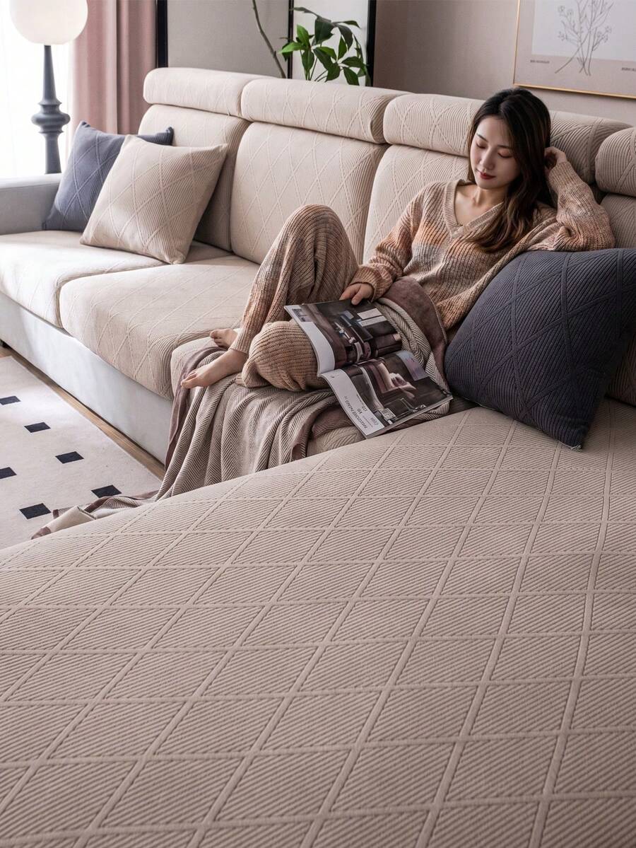 1 tấm bọc ghế sofa co giãn, chống trượt, phủ toàn bộ bề mặt, dùng được cả bốn mùa, chất liệu vải dày dặn, có thể giặt máy, chống bụi, thân thiện với thú cưng, có thể điều chỉnh kích thước phù hợp cho phòng ngủ, văn phòng, phòng khách, ghế sofa hình chữ L và ghế sofa 1/2/3/4 chỗ ngồi.